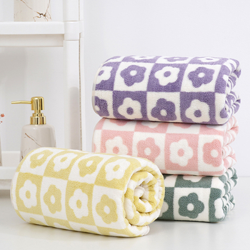 Gėlių vonios rankšluostis, buitinis, itin sugeriantis, nepūkuojantis, koralų vilnos sutirštintas vonios rankšluostis, skirtas porai, „Instagram“ stiliumi