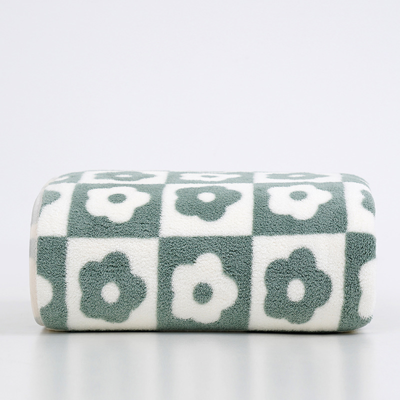 Gėlių vonios rankšluostis, buitinis, itin sugeriantis, nepūkuojantis, koralų vilnos sutirštintas vonios rankšluostis, skirtas porai, „Instagram“ stiliumi