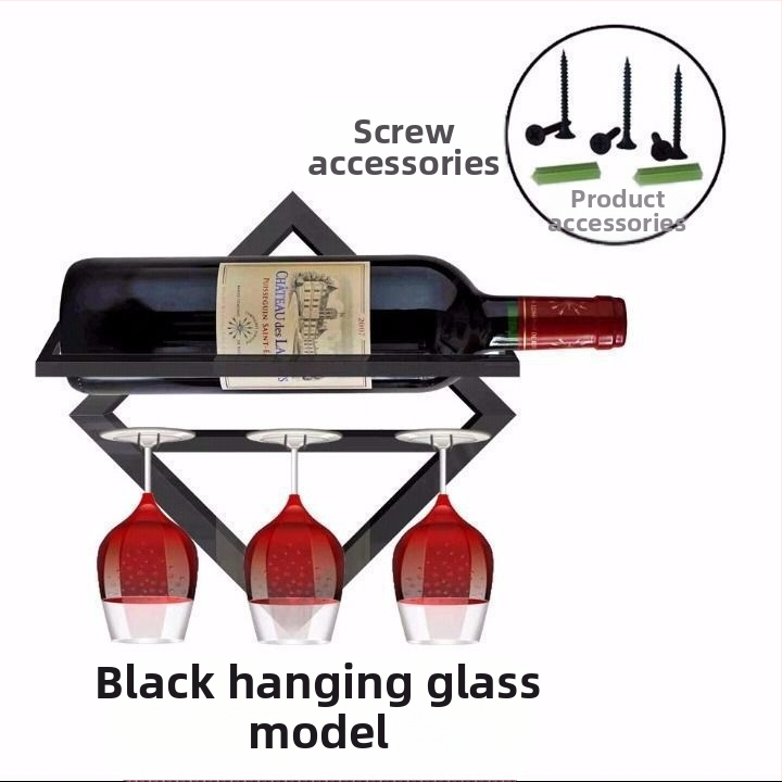 Kokkupandav loominguline seinale riputatav veiniriiul, punase veini tassi riiul, vitriin, seinariiul, punase veini tassi riiul, ümberpööratud seinale riputatav veiniriiul