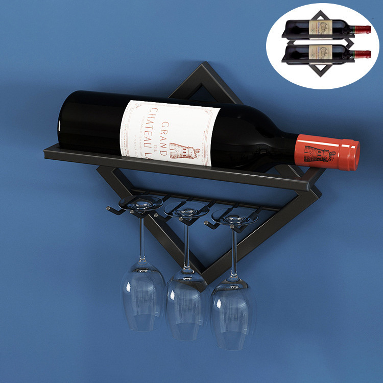 Kokkupandav loominguline seinale riputatav veiniriiul, punase veini tassi riiul, vitriin, seinariiul, punase veini tassi riiul, ümberpööratud seinale riputatav veiniriiul