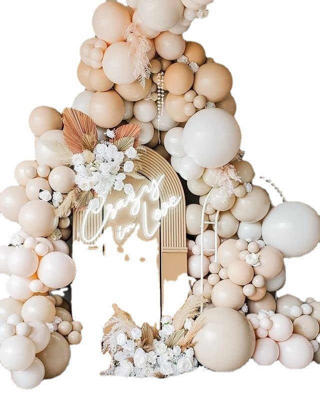 Naujas rudas ir kūno spalvos balionų girliandų arkos rinkinys vakarėliui, gimtadieniui, vestuvių dekoracijos, balionų didmeninė prekyba