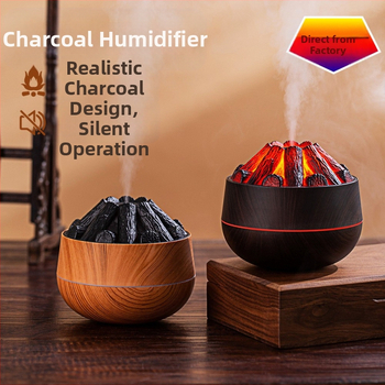 Kreatív szénpárásító aromaterápiás mini vulkán USB hordozható asztali mini néma köd láng párásító