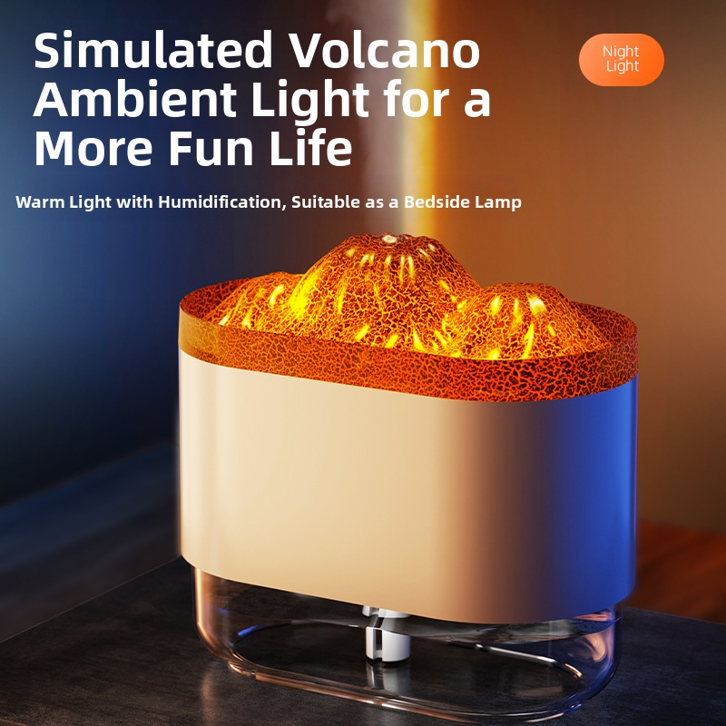Kreatív szénpárásító aromaterápiás mini vulkán USB hordozható asztali mini néma köd láng párásító