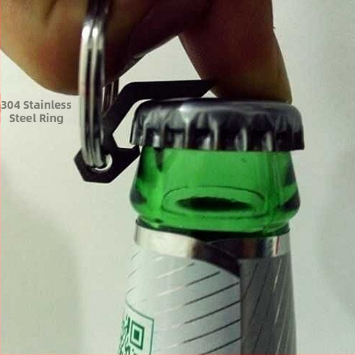 Mini otvárač na fľaše z titánovej zliatiny, skrutkovač z nehrdzavejúcej ocele, EDC gadget, skrutkovač na pivo, kľúčenka
