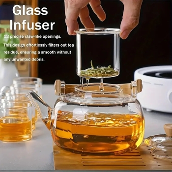 Stiklo pluošto puodas, elektrinė keraminė viryklė, šildymas ir virimas, arbatinukas, atsparus karščiui, naujas kiniško stiliaus buitinis arbatinukas, sveikatos išsaugojimas, didelis borosilikato kiekis