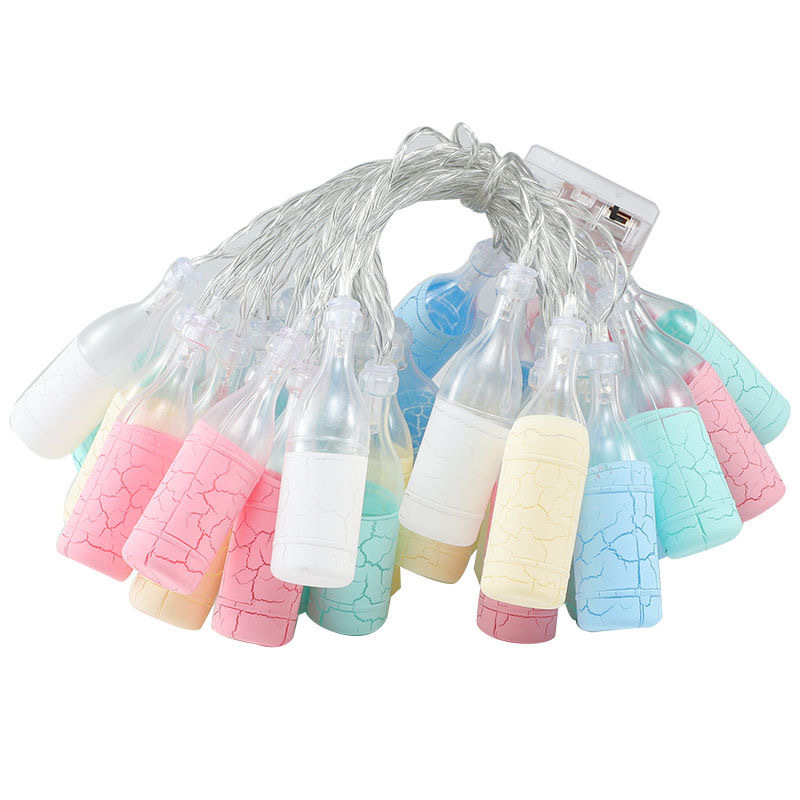 Εξωτερικά φώτα ατμόσφαιρας νυχτερινής αγοράς σε σχήμα στεφάνου, διακοσμητικά φώτα για μπουκάλια μπύρας, δίχτυ κόκκινο, διάταξη κορμού, μπάρμπεκιου, κρεμαστά φώτα καταστήματος