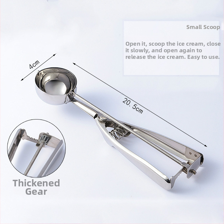 „Amazon“ naujo stiliaus šaukštas, sutirštintas nerūdijančio plieno ledų šaukštas, ledų matavimo šaukštas, vaisių rutuliukų kastuvas, tarpvalstybinis ledų šaukštas