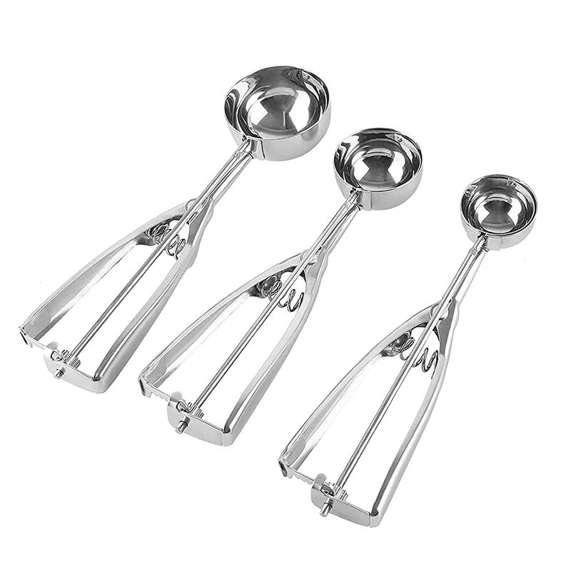 Amazon jaunā stila karote, sabiezināta nerūsējošā tērauda saldējuma karote, saldējuma mērkarote, augļu bumbiņu racējs, pārrobežu saldējuma karote