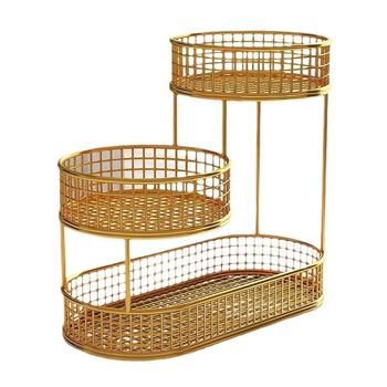 Vaisių padėklas, svetainė, kavos staliukas, buitinis, daugiasluoksnis, vaisių padėklas, vaisių laikymo lentynėlė, sodas, Nordic, trijų sluoksnių vaisių krepšelis