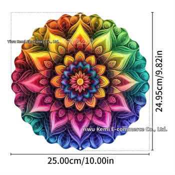 Tarpvalstybinis gamyklinis tiesioginis 3D besisukantis vėjo varpelis, skirtas spalvotam kiemo sodo metaliniam pakabinamam dekoravimui