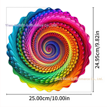 Tarpvalstybinis gamyklinis tiesioginis 3D besisukantis vėjo varpelis, skirtas spalvotam kiemo sodo metaliniam pakabinamam dekoravimui