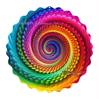 Tarpvalstybinis gamyklinis tiesioginis 3D besisukantis vėjo varpelis, skirtas spalvotam kiemo sodo metaliniam pakabinamam dekoravimui