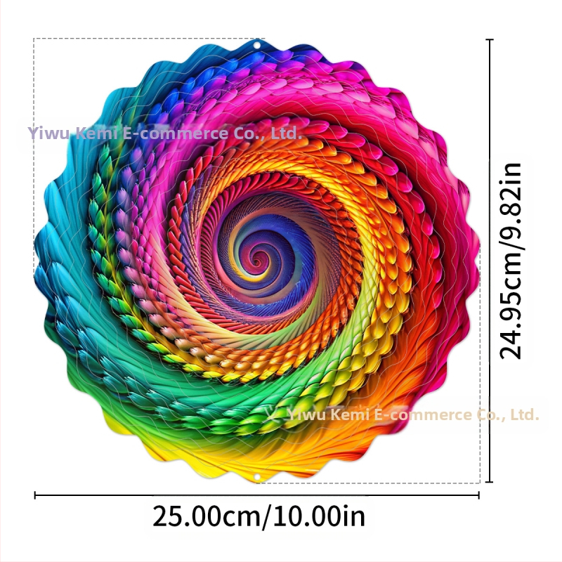 Pārrobežu rūpnīcas tiešais 3D rotējošais vēja zvans, kas krāsojas, rotējošs vēja zvans pagalma dārza metāla piekaramajam rotājumam