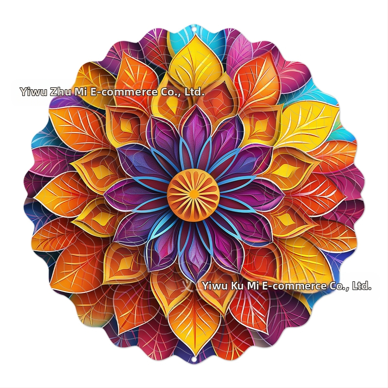 Tarpvalstybinis gamyklinis tiesioginis 3D besisukantis vėjo varpelis, skirtas spalvotam kiemo sodo metaliniam pakabinamam dekoravimui