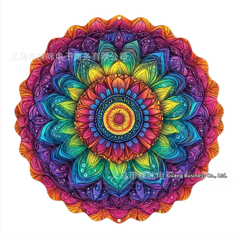 Tarpvalstybinis gamyklinis tiesioginis 3D besisukantis vėjo varpelis, skirtas spalvotam kiemo sodo metaliniam pakabinamam dekoravimui