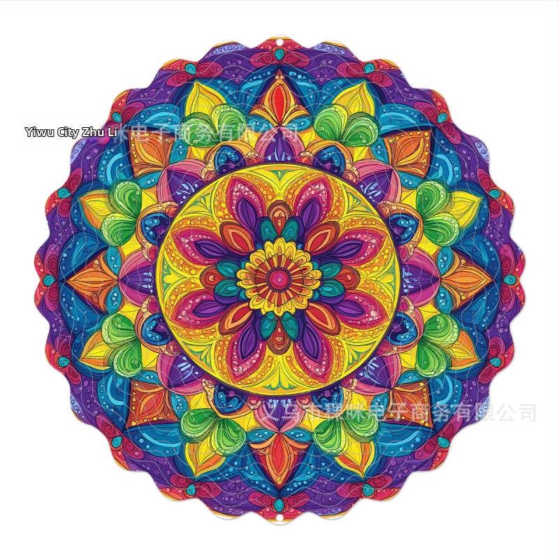 Tarpvalstybinis gamyklinis tiesioginis 3D besisukantis vėjo varpelis, skirtas spalvotam kiemo sodo metaliniam pakabinamam dekoravimui