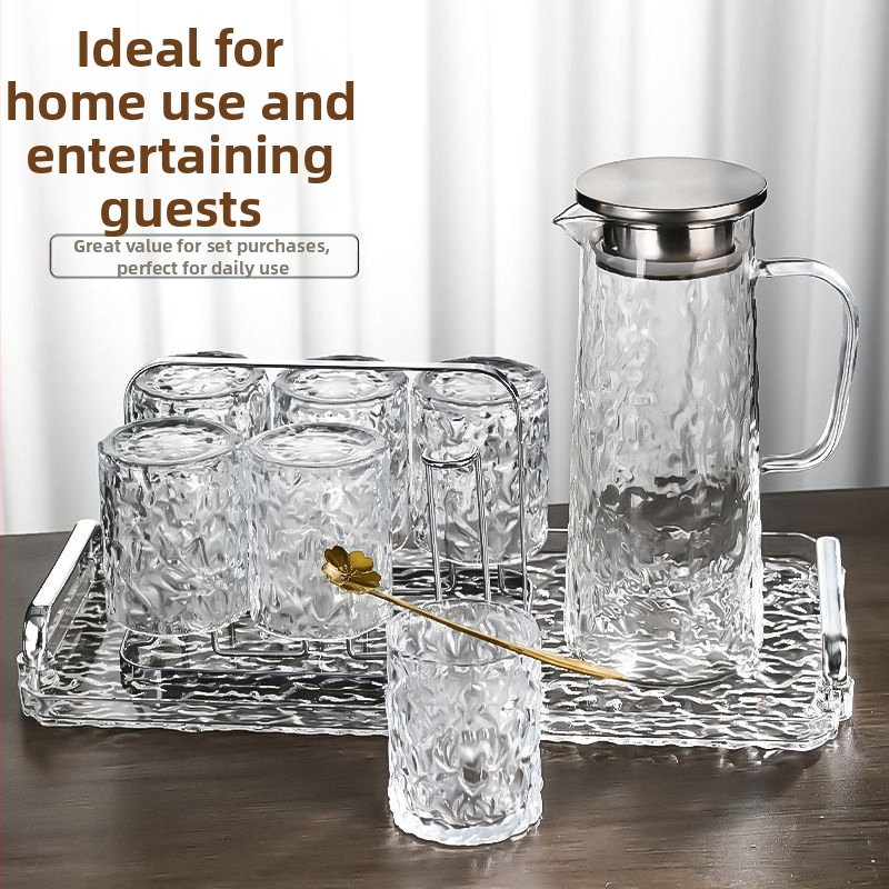 Σύγχρονο ιαπωνικό ελαφρύ πολυτελές γυάλινο βραστήρα κρύου νερού μεγάλης χωρητικότητας, διαφανές, ανθεκτικό σε υψηλές θερμοκρασίες κοστούμι για οικιακή χρήση