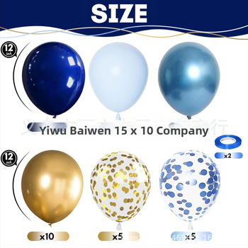 Tarpvalstybinis „Amazon“ 60 dalių naktinio mėlynumo aukso blizgučiais dekoruotas latekso balionas, 12 colių Tėvo dienos gimtadienio vakarėlio balionas