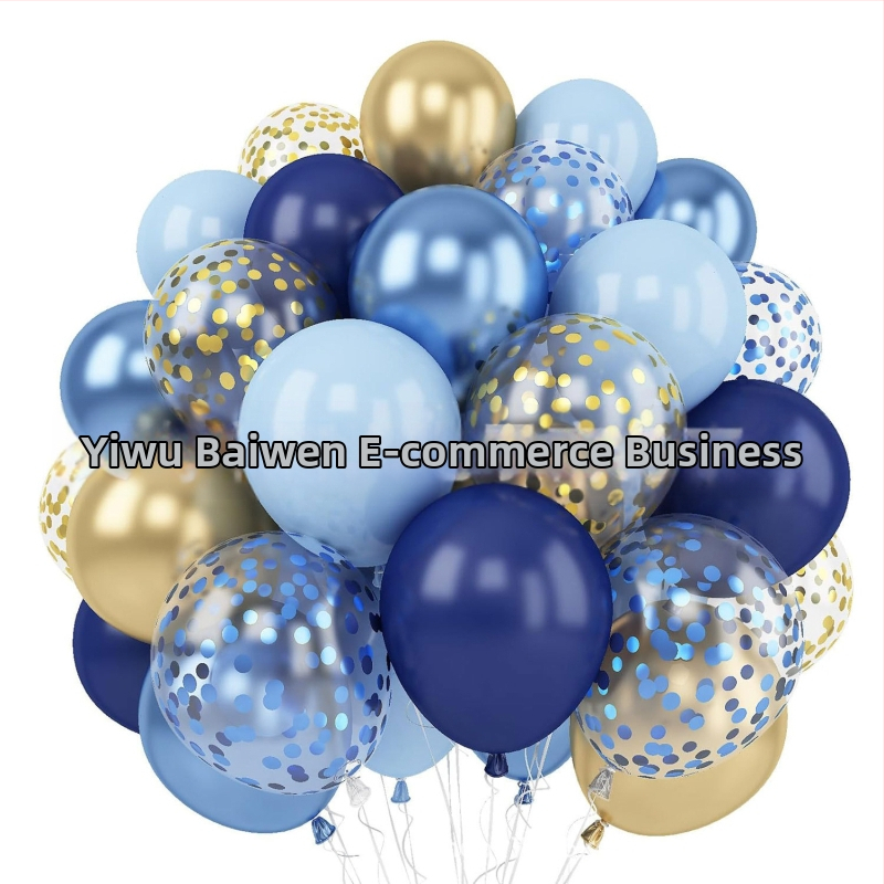 Трансграничен Amazon 60 броя нощни сини златни пайети латексови балони, костюм 12-инчов балон за рожден ден на бащата