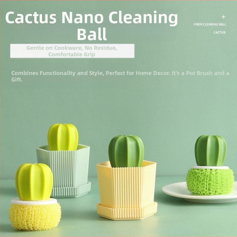 Uus loominguline potihari kaktusepall nano puhastuspall gradientvärvi puhastushari potihari kaktusepall potihari