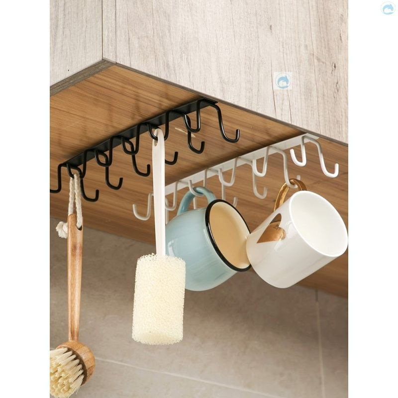 [] Креативна двуредова кука за окачване на чаши, кухненски неперфориран шкаф за окачване, шпатула, железен рафт, гардероб