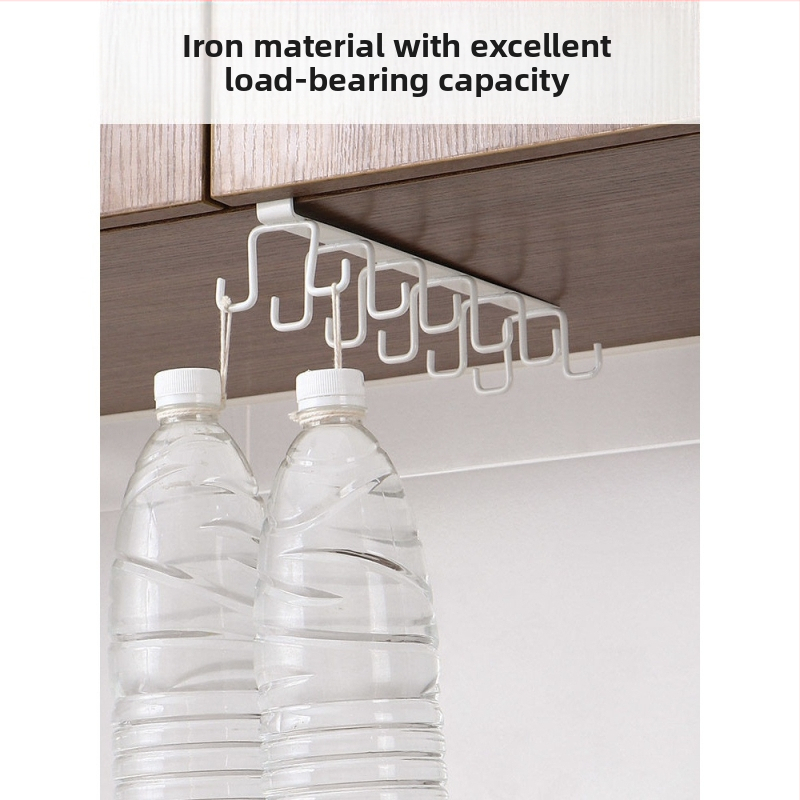 [] Креативна двуредова кука за окачване на чаши, кухненски неперфориран шкаф за окачване, шпатула, железен рафт, гардероб
