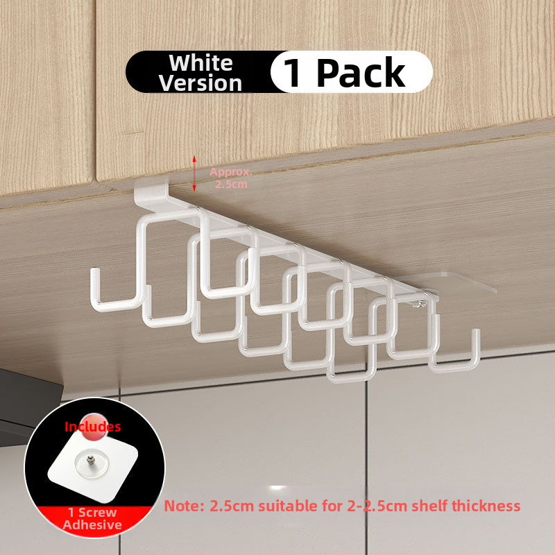 [] Креативна двуредова кука за окачване на чаши, кухненски неперфориран шкаф за окачване, шпатула, железен рафт, гардероб