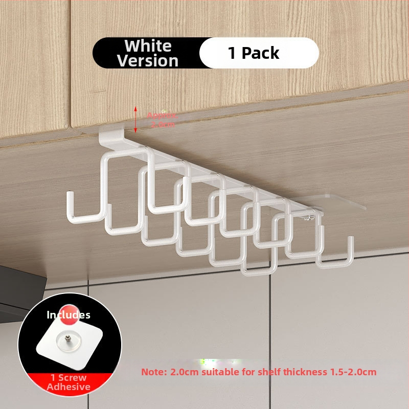 [] Креативна двуредова кука за окачване на чаши, кухненски неперфориран шкаф за окачване, шпатула, железен рафт, гардероб