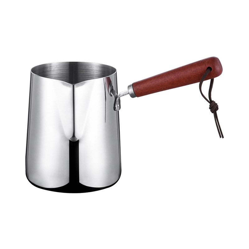 304 mastelio mažas pieno puodas su medine rankena mažas puodas maistinės kokybės didelės talpos aliejaus puodas gilinantis specialus aliejaus išleidimo pieno puodas