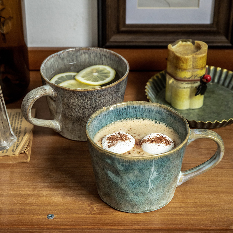 2 krosnies glazūros puodeliai poroms puodelių pora vandens rašto keraminiai vandens puodeliai pusryčiams dovana namams