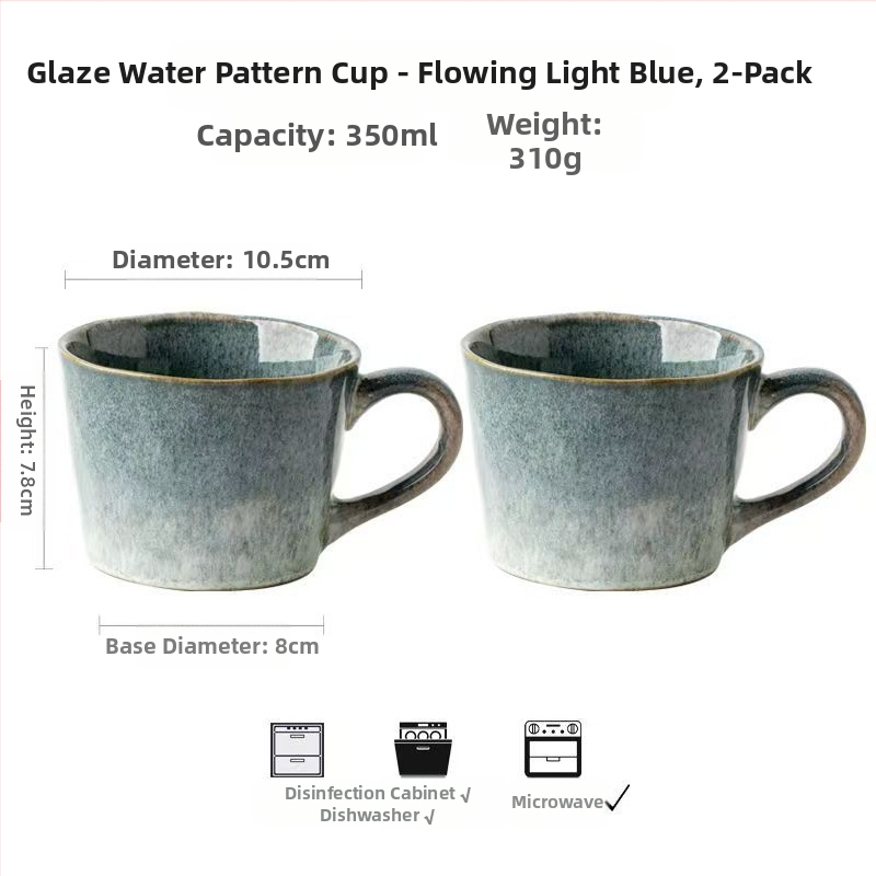 2 krosnies glazūros puodeliai poroms puodelių pora vandens rašto keraminiai vandens puodeliai pusryčiams dovana namams