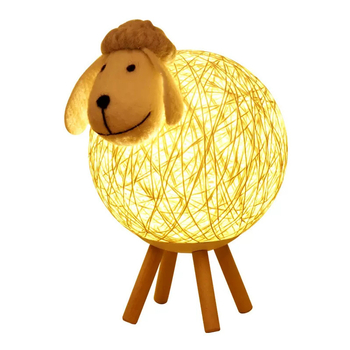 Χαριτωμένο επιτραπέζιο φωτιστικό αρνιού, κομοδίνο, υπνοδωμάτιο, σκανδιναβικό στυλ, κινούμενα σχέδια, κορίτσι, ζεστό, ρομαντικό αρνί, παιδικό δωμάτιο, κανένα