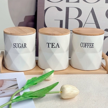 Βάζα κουζίνας Nordic Ceramic Sealed Jars, ανθεκτικά στην υγρασία, βάζα τσαγιού και καφέ, υψηλής αξίας, για οικιακή χρήση, για χύμα αποθήκευση.
