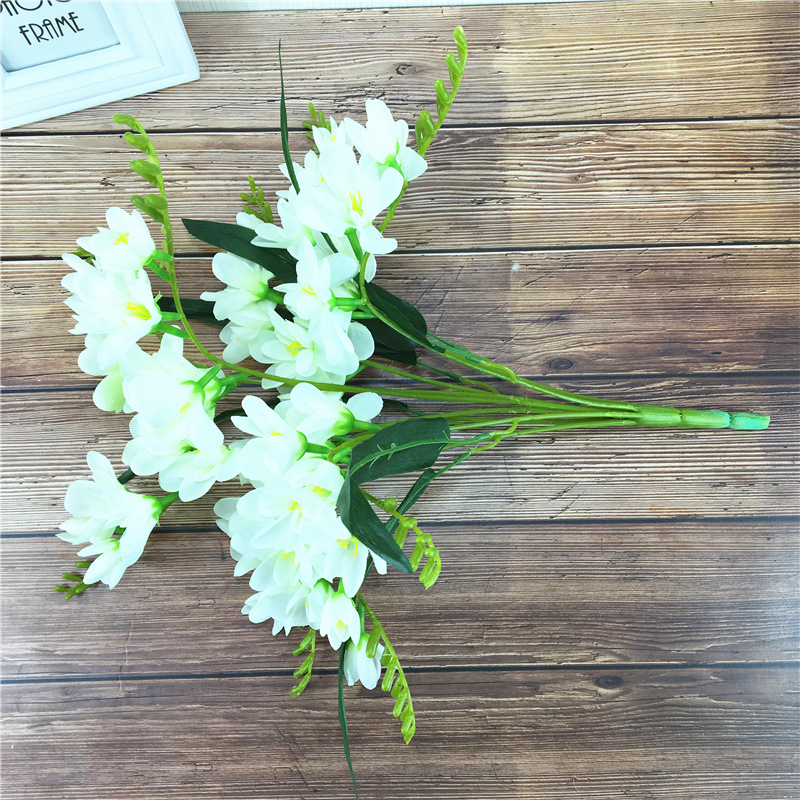 Simulēts 9 zaru Alyssum viesistabas mājas mākslīgais zieds zīda zieds dekoratīvs zieds falenopšu orhideju ziedu kompozīcijas komplekts