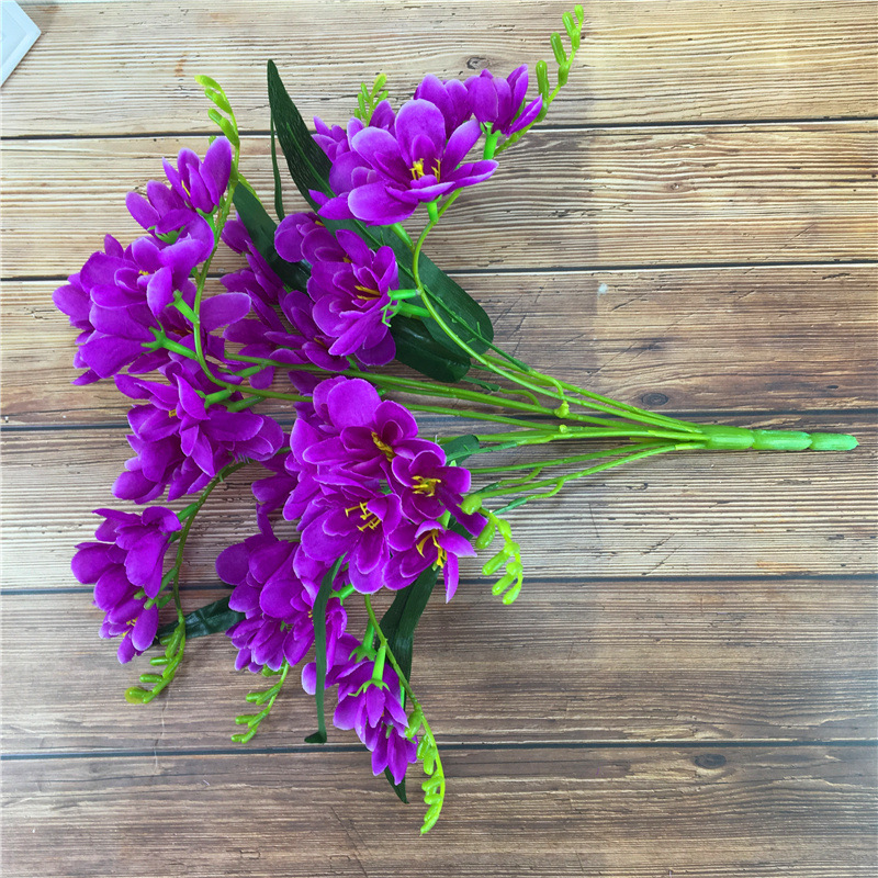 Simulēts 9 zaru Alyssum viesistabas mājas mākslīgais zieds zīda zieds dekoratīvs zieds falenopšu orhideju ziedu kompozīcijas komplekts