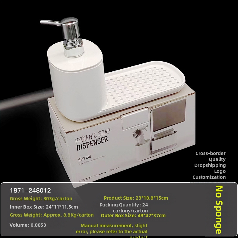 Köögi tööpinna käsitsi pressitud seebikarp roostevabast terasest kaltsuraua pesuvahendi dosaator töölaua viimistlusriiul