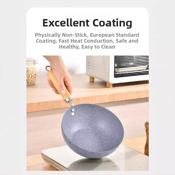 Piiriülene mittenakkuv väike wok-pann marmormustriga mittenakkuv väike pott majapidamises kasutatav mini õues kasutatav wok-pann ühe potiga väike praepann