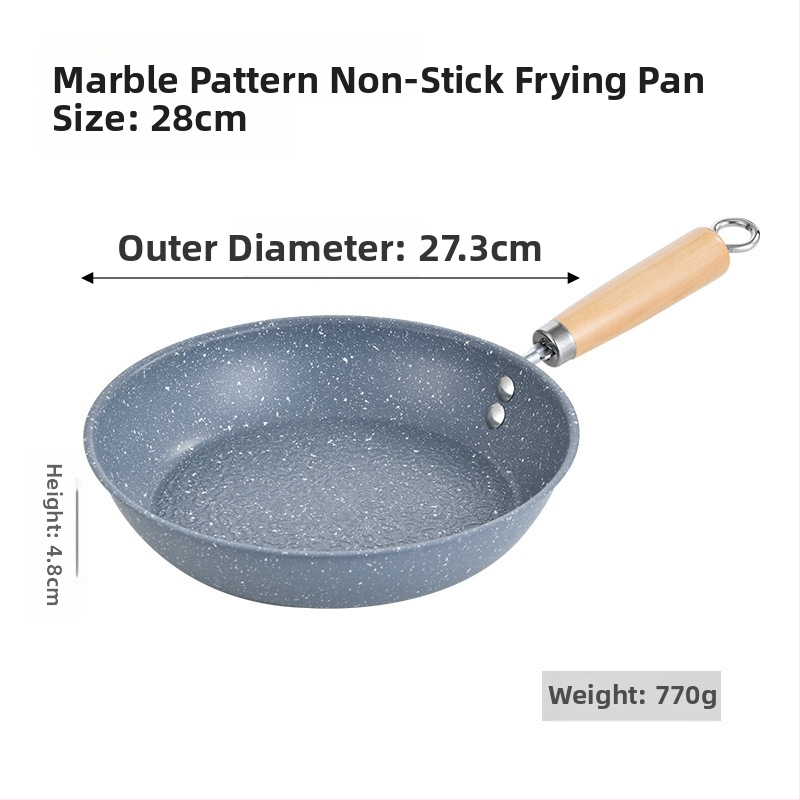 Piiriülene mittenakkuv väike wok-pann marmormustriga mittenakkuv väike pott majapidamises kasutatav mini õues kasutatav wok-pann ühe potiga väike praepann