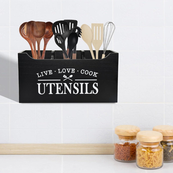 Κουτί αποθήκευσης επιτραπέζιων σκευών κουζίνας για διασυνοριακή χρήση, επιτοίχια ξυλάκια, κουτάλι, μαχαίρι και πιρούνι, κουτί φινιρίσματος μαγειρικών σκευών από μασίφ ξύλο σε απόθεμα