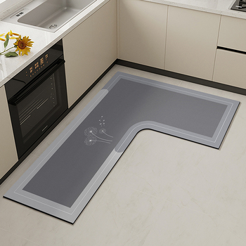 L formos virtuvės grindų kilimėlis, atsparus dėmėms, neslystantis kilimėlis, diatomų purvą sugeriantis grindų kilimėlis, pažangus, lengvai prižiūrimas, gali būti parduodamas didmeninėje prekyboje