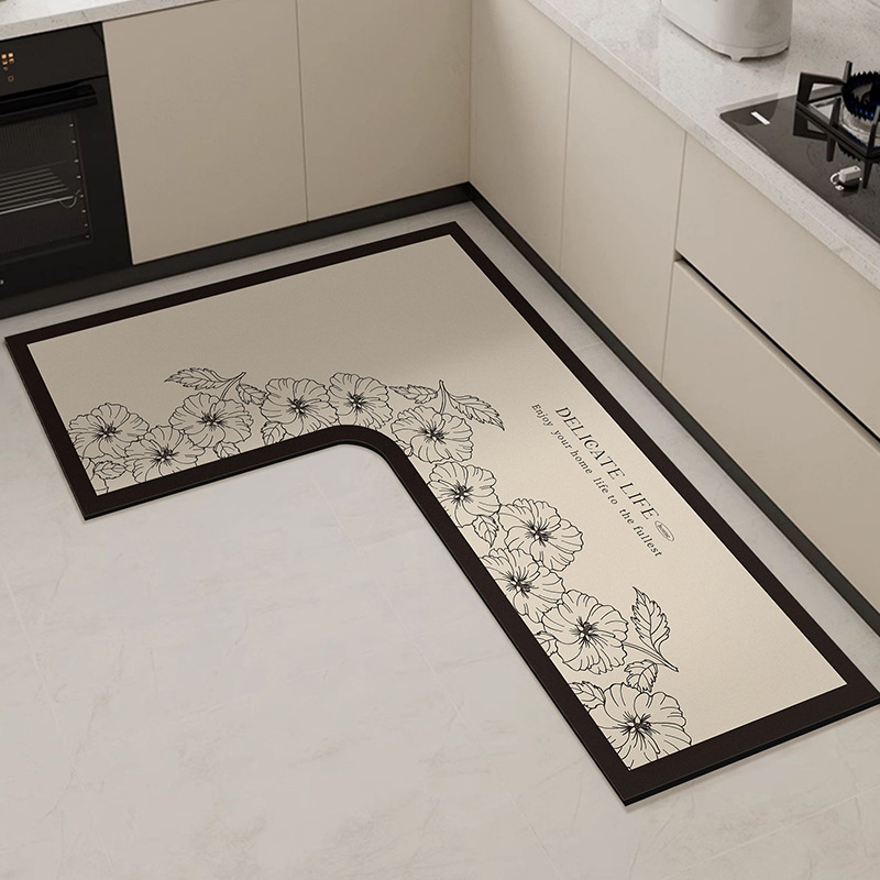 L formos virtuvės grindų kilimėlis, atsparus dėmėms, neslystantis kilimėlis, diatomų purvą sugeriantis grindų kilimėlis, pažangus, lengvai prižiūrimas, gali būti parduodamas didmeninėje prekyboje