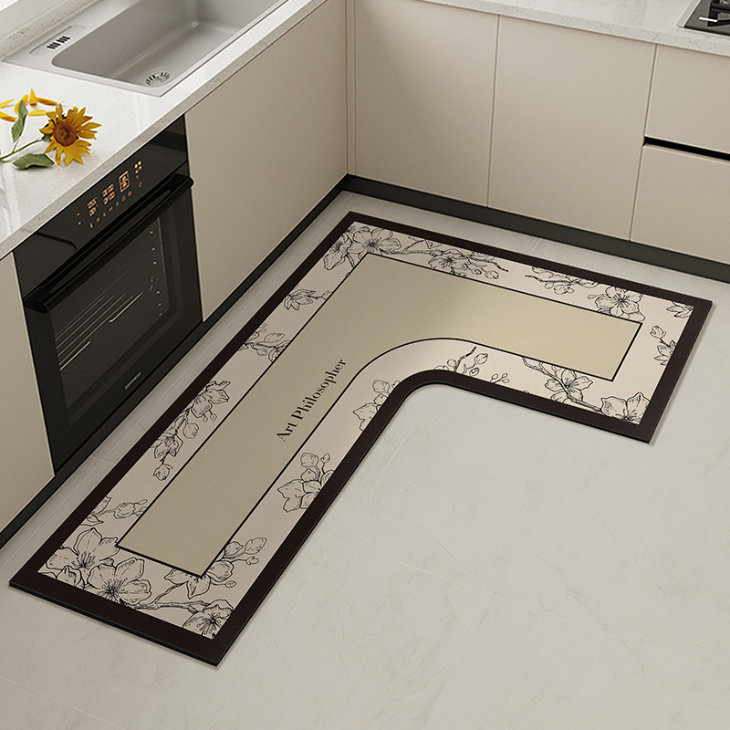 L formos virtuvės grindų kilimėlis, atsparus dėmėms, neslystantis kilimėlis, diatomų purvą sugeriantis grindų kilimėlis, pažangus, lengvai prižiūrimas, gali būti parduodamas didmeninėje prekyboje