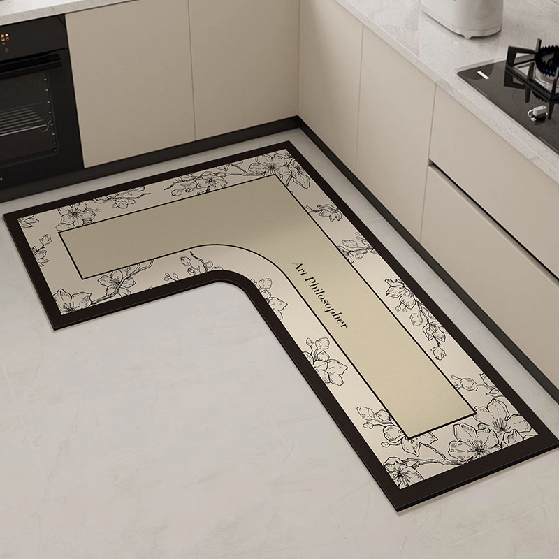 L formos virtuvės grindų kilimėlis, atsparus dėmėms, neslystantis kilimėlis, diatomų purvą sugeriantis grindų kilimėlis, pažangus, lengvai prižiūrimas, gali būti parduodamas didmeninėje prekyboje