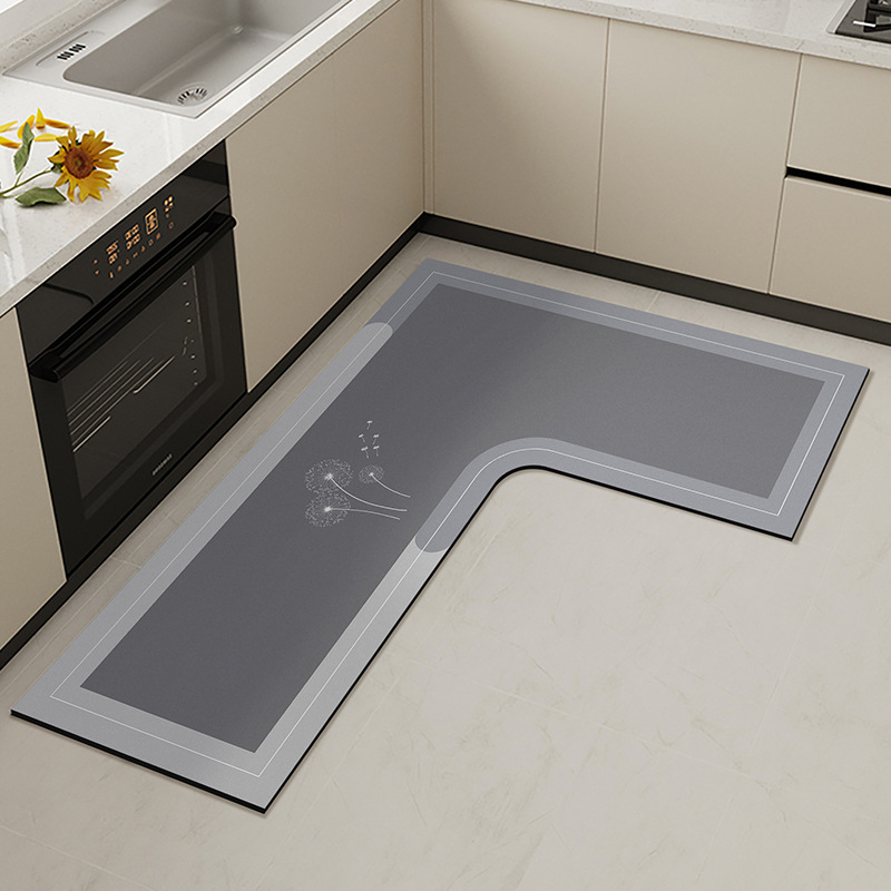 L formos virtuvės grindų kilimėlis, atsparus dėmėms, neslystantis kilimėlis, diatomų purvą sugeriantis grindų kilimėlis, pažangus, lengvai prižiūrimas, gali būti parduodamas didmeninėje prekyboje