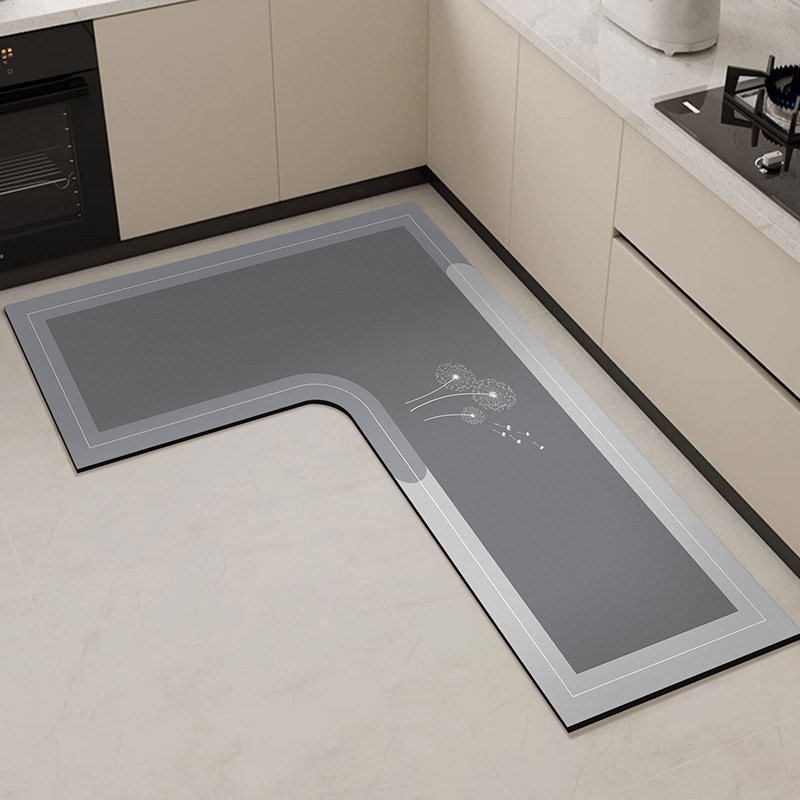 L formos virtuvės grindų kilimėlis, atsparus dėmėms, neslystantis kilimėlis, diatomų purvą sugeriantis grindų kilimėlis, pažangus, lengvai prižiūrimas, gali būti parduodamas didmeninėje prekyboje
