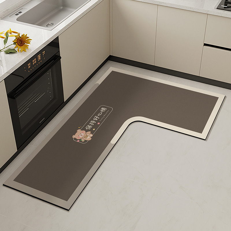 L formos virtuvės grindų kilimėlis, atsparus dėmėms, neslystantis kilimėlis, diatomų purvą sugeriantis grindų kilimėlis, pažangus, lengvai prižiūrimas, gali būti parduodamas didmeninėje prekyboje