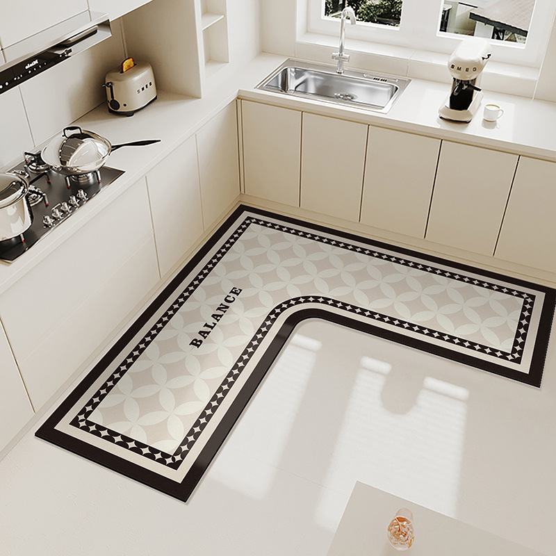 L formos virtuvės grindų kilimėlis, atsparus dėmėms, neslystantis kilimėlis, diatomų purvą sugeriantis grindų kilimėlis, pažangus, lengvai prižiūrimas, gali būti parduodamas didmeninėje prekyboje