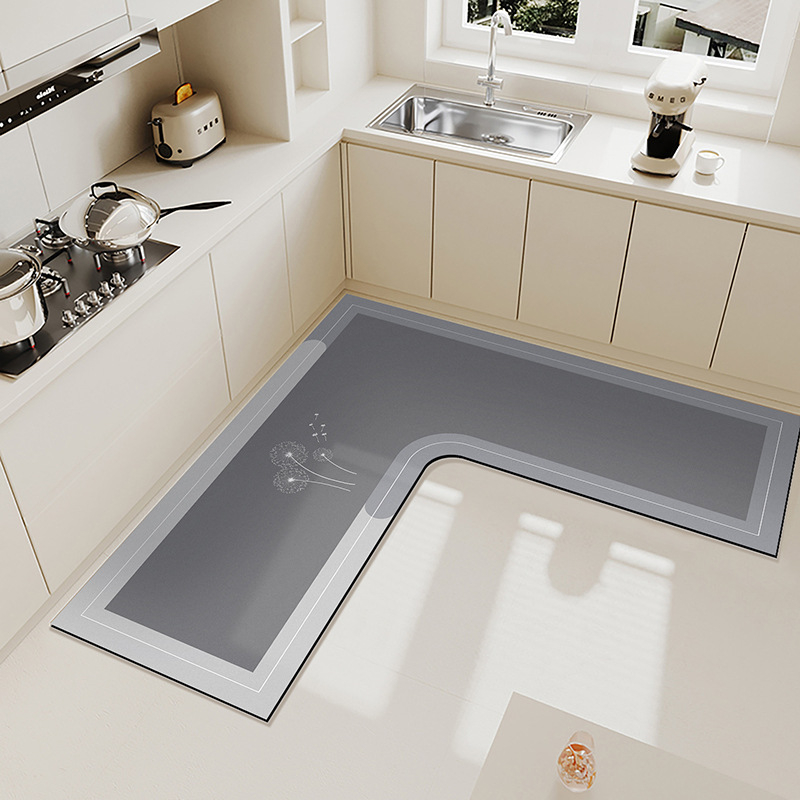 L formos virtuvės grindų kilimėlis, atsparus dėmėms, neslystantis kilimėlis, diatomų purvą sugeriantis grindų kilimėlis, pažangus, lengvai prižiūrimas, gali būti parduodamas didmeninėje prekyboje