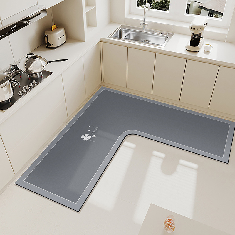 L formos virtuvės grindų kilimėlis, atsparus dėmėms, neslystantis kilimėlis, diatomų purvą sugeriantis grindų kilimėlis, pažangus, lengvai prižiūrimas, gali būti parduodamas didmeninėje prekyboje