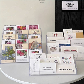 Ακρυλικό κουτί αποθήκευσης γραφείου Flora Card Storage Rack Ανθοπωλείο Συλλογή λουλουδιών Ράφι εμφάνισης καρτ ποστάλ